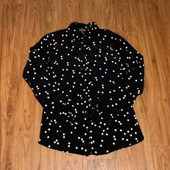 Topshop Spot Classic Shirt in Black - Picture 8 of 8